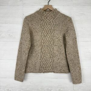 Brooks Brothers Cable Knit Sweater Women Merino Wool Cashmere Mock Neck